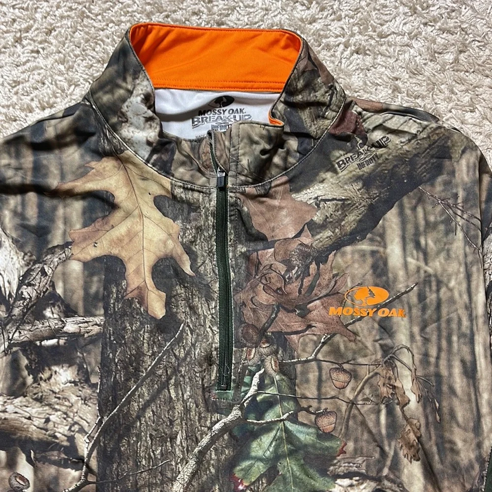 EUC Mossy Oak Break Up Infinity Quarter Zip Camoflauge Pullover Jacket Size XL - Picture 2 of 8